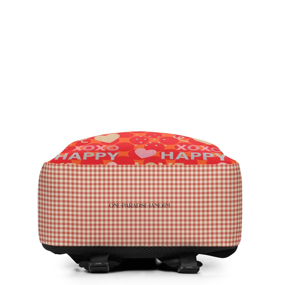 XOXO, HAPPY, LOVE Orange Circle/Gingham Backpack product image (7)