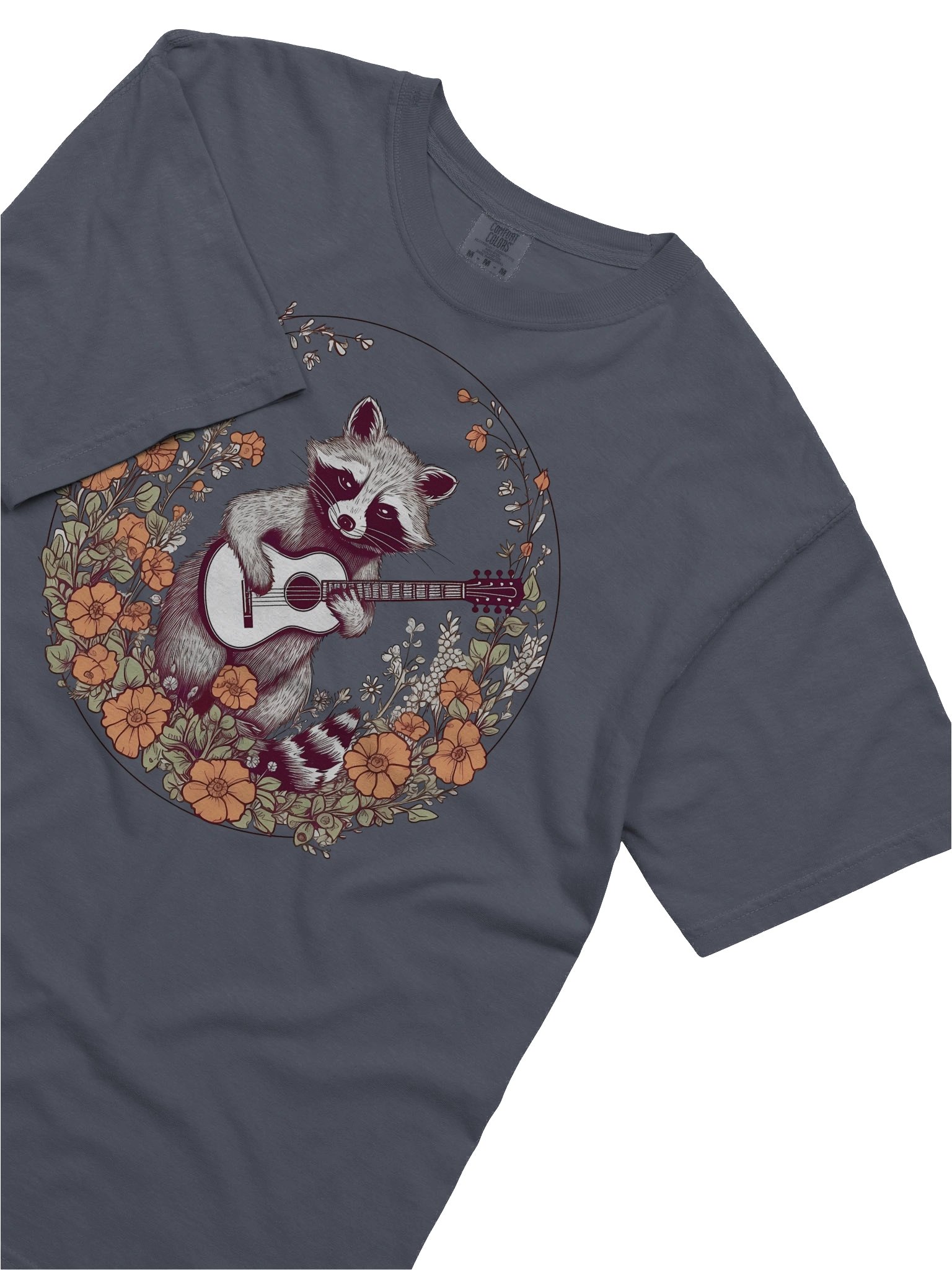 Raccoon Guitar Shirt – Cute Woodland Animal Floral Graphic Tee product image (32)