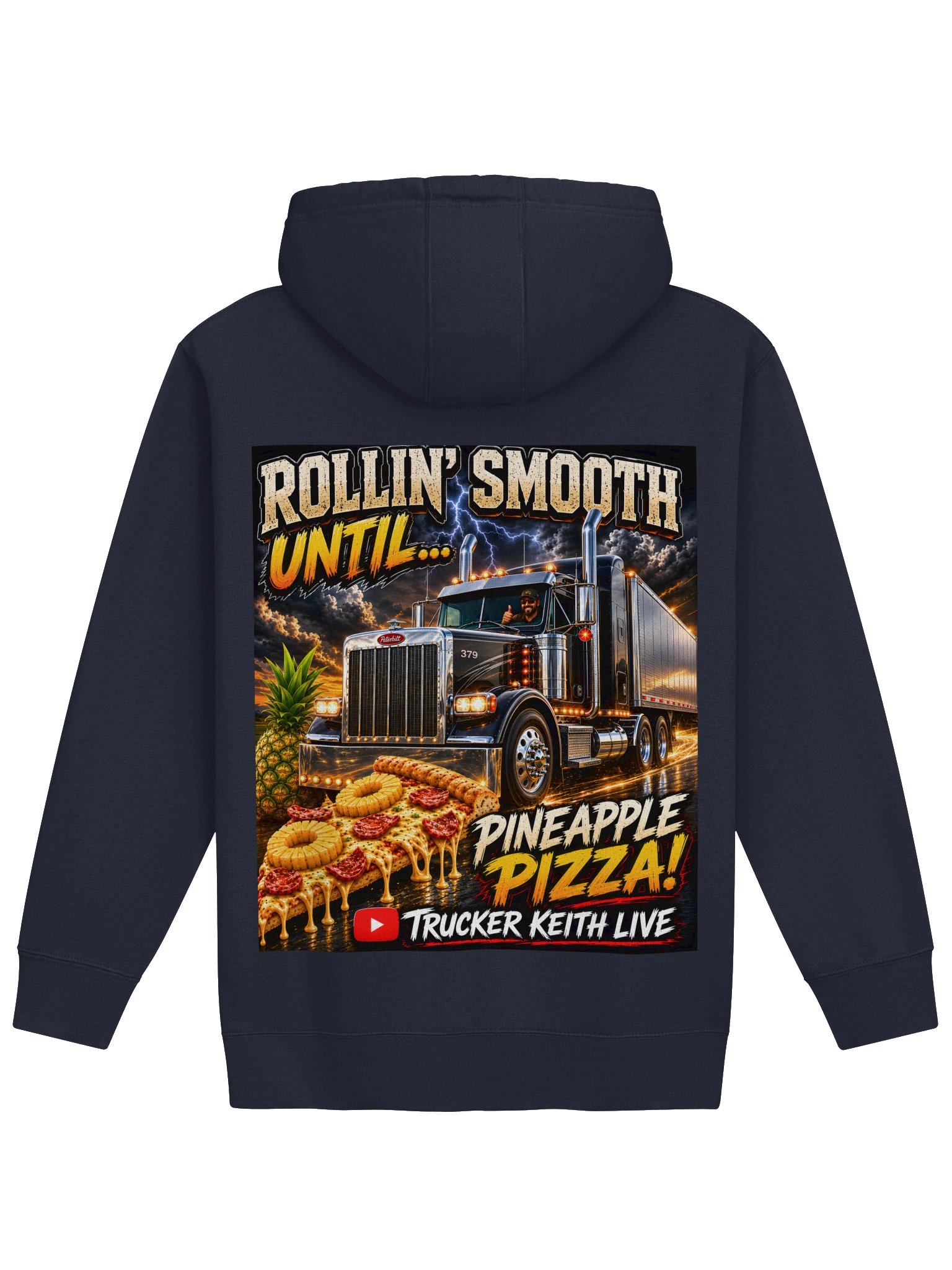Trucker Keith Live Semi-Truck Flag Pineapple Pizza Hoodie product image (26)
