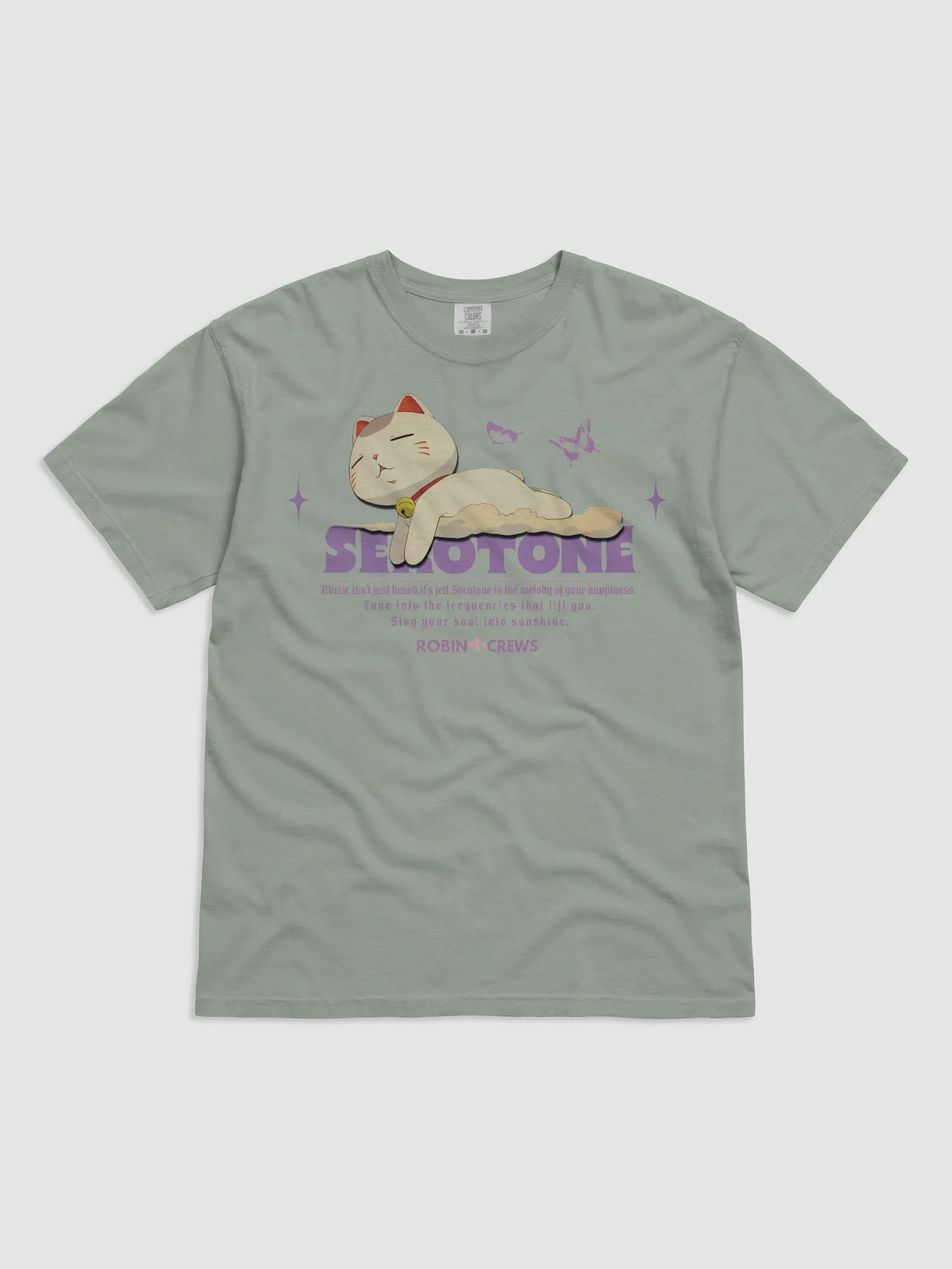 Trendy Purple Graphic T Shirt Serotonin Mood Cat Tee product image (6)