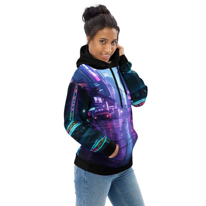 Cyberpunk Retro Neon City Hoodie product image (2)