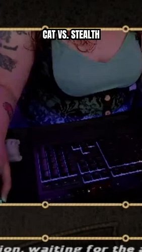 Trying to stay stealthy while my cat decides to sabotage the entire operation. Who else has a pet that loves to get in the wa...