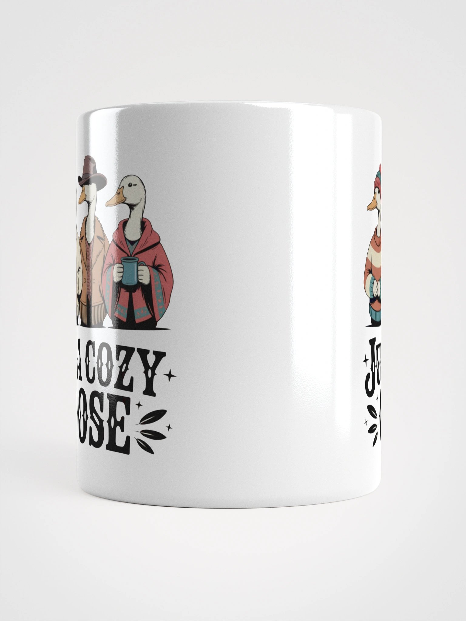 Four Geeseman Fall Camping White Glossy Mug product image (6)