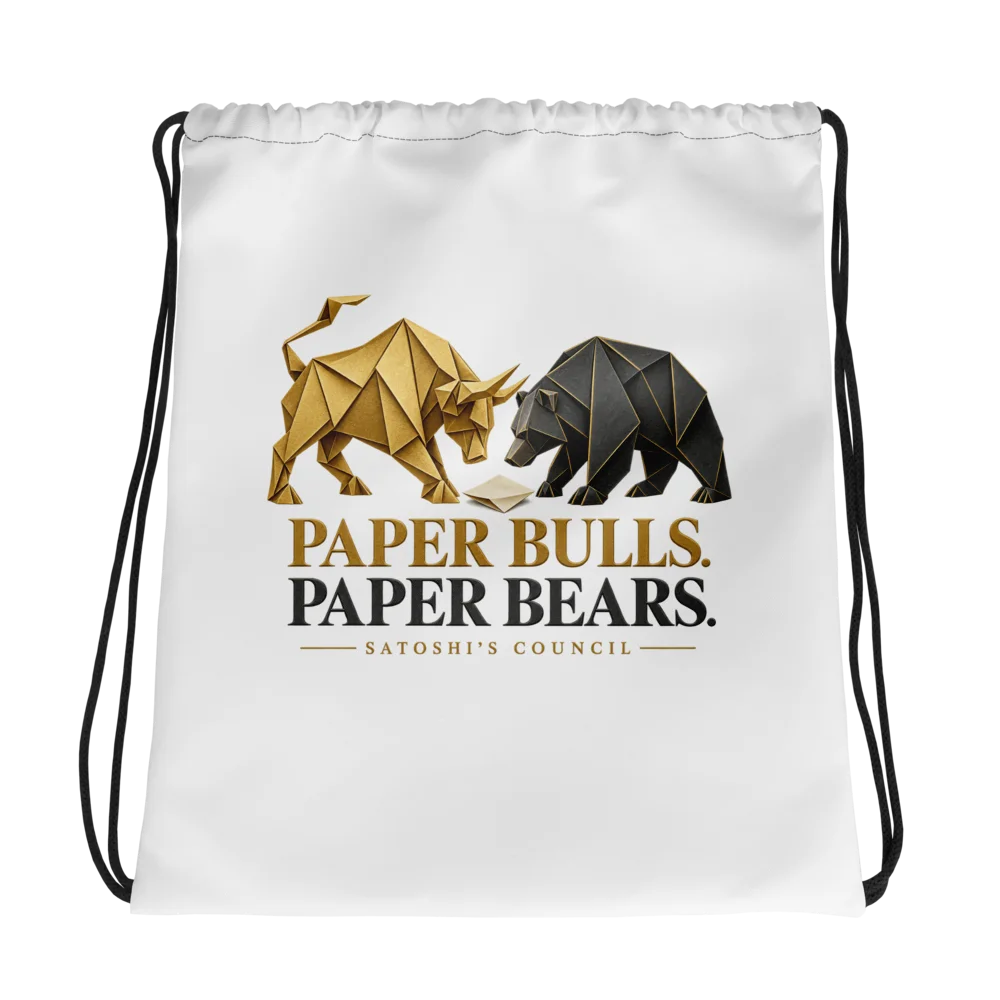 Paper Bulls. Paper Bears. — Drawstring Bag product image (1)