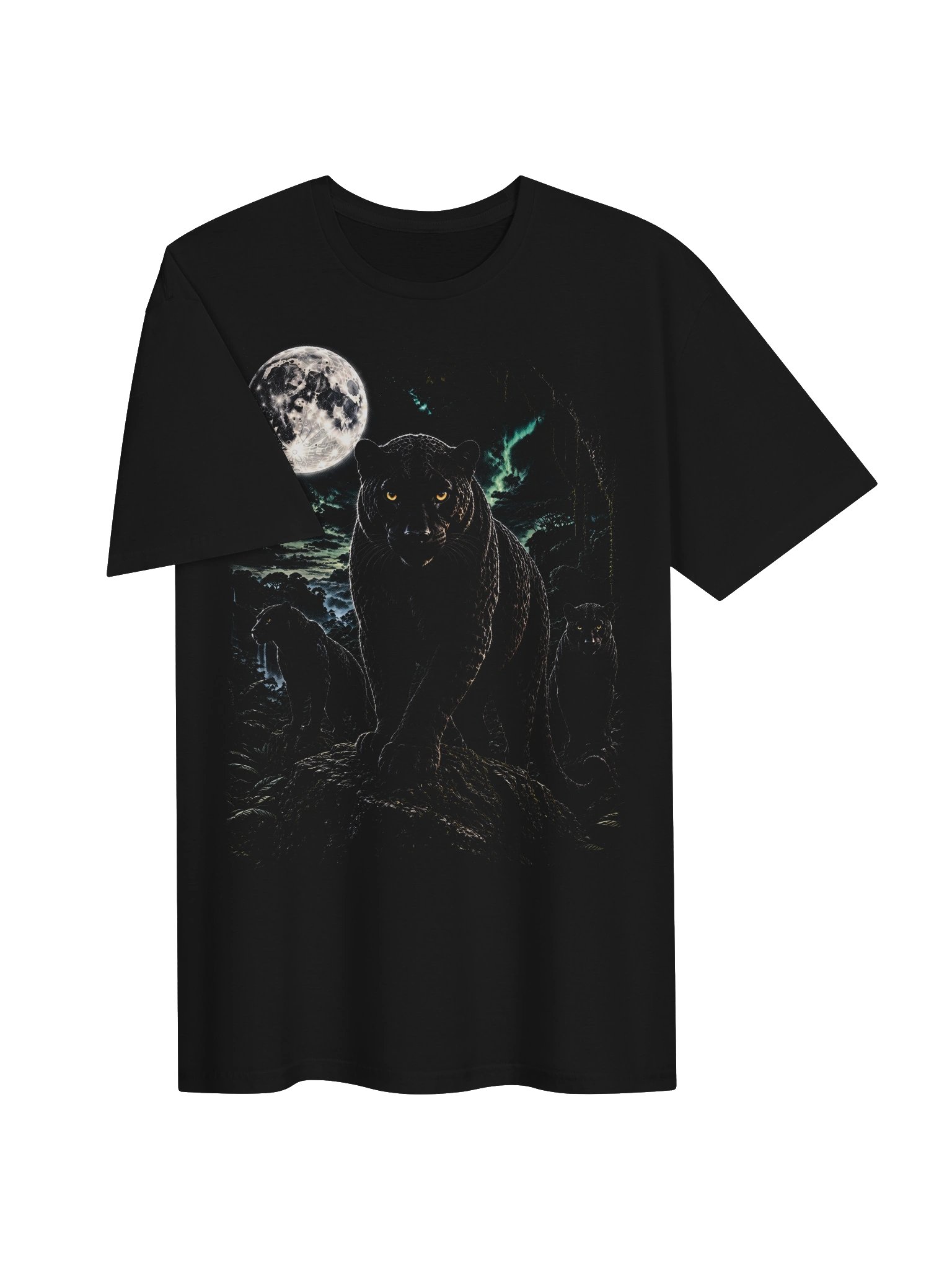 Black Panther Howling Moon Tshirt | Legendary Wildlife Shirt product image (3)