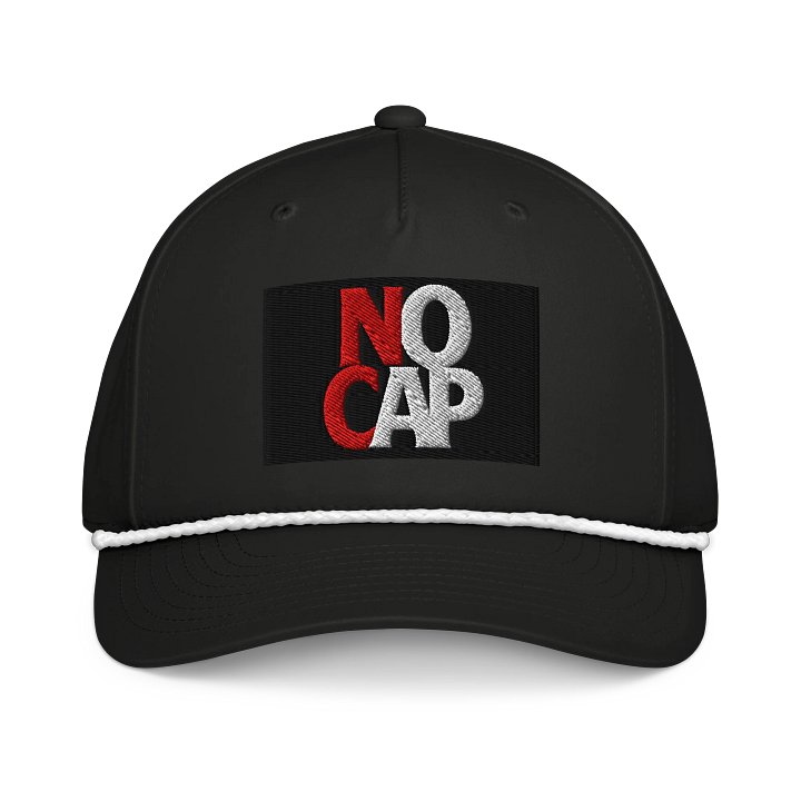 NO CAP RED & WHITE Classic Rope Cap | 5-Panel Premium Statement Hat product image (1)