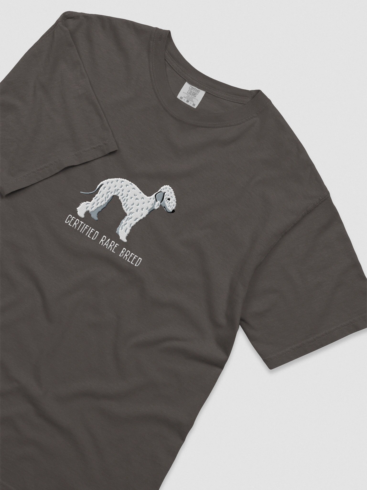 Certified Rare Breed T-Shirt(Embroidered) of a Bedlington Terrier(White) product image (8)