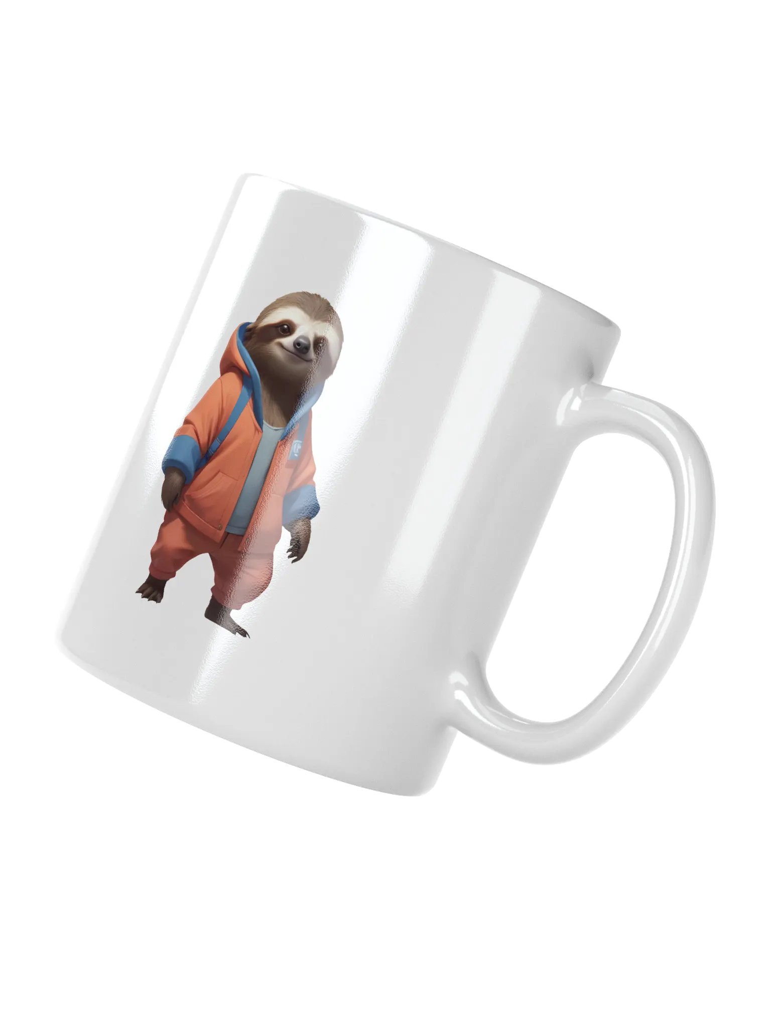 Friendly Cartoon Sloth White Mug product image (3)