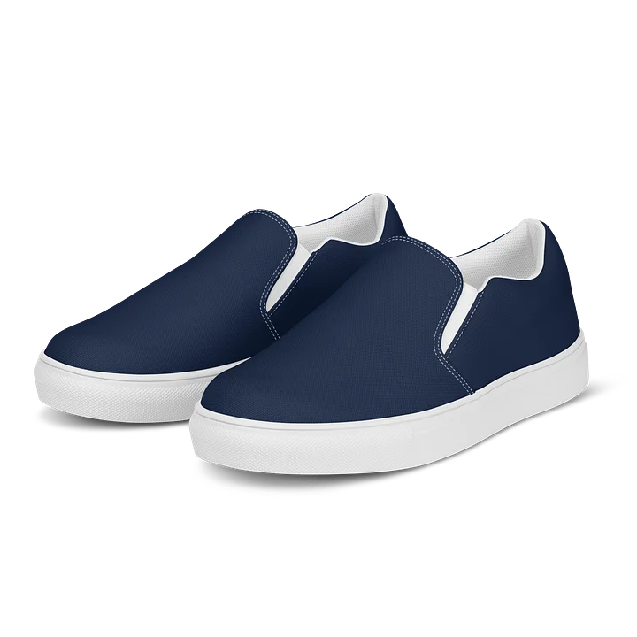 Mens His House Canvas Slip Ons - Navy product image (1)