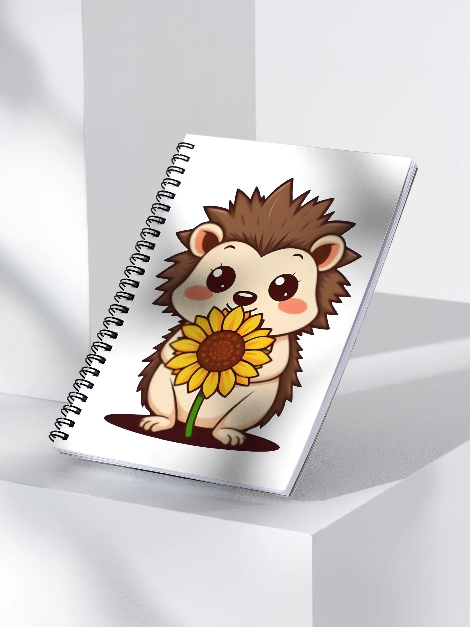 Sunflower Hedgehog Spiral Doted Notebook product image (3)