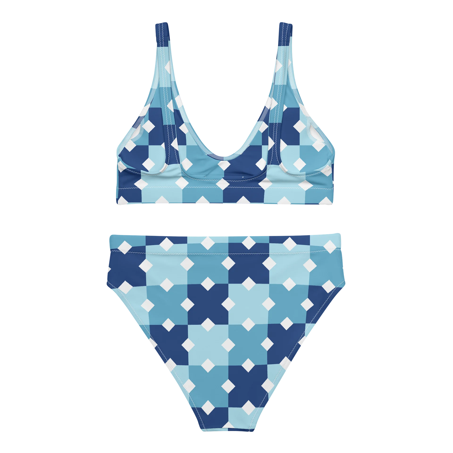 Blue Diamond Geometric High-Waisted Bikini product image (4)