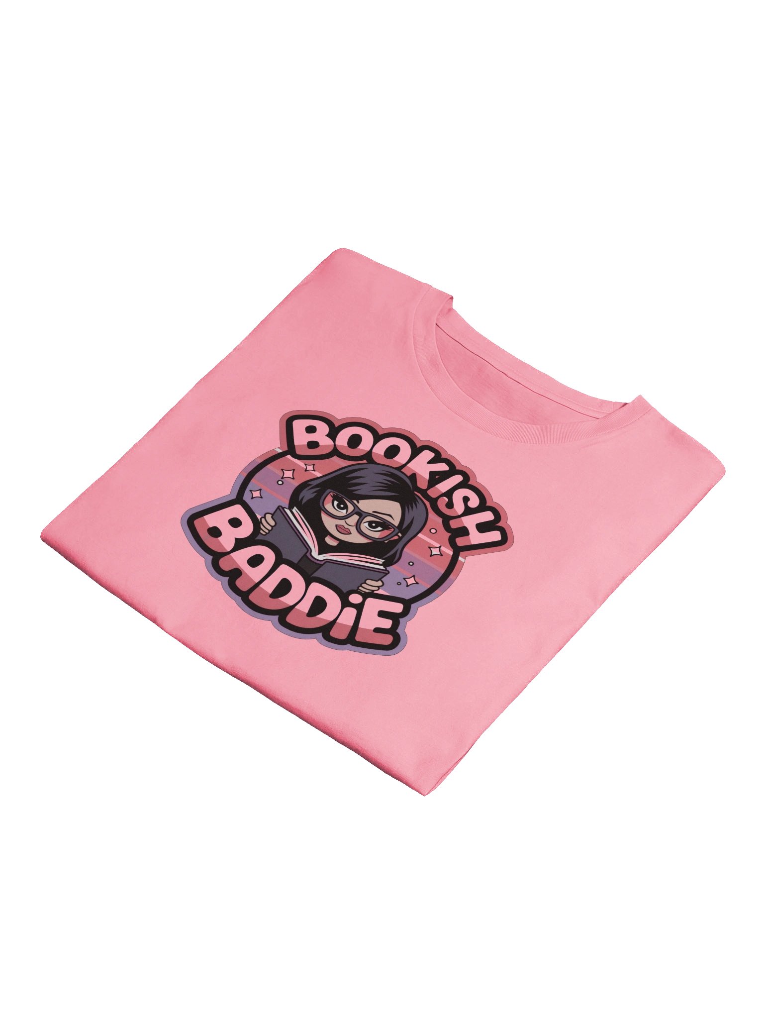 Bookish Baddie Illustrated Crop Top - Pink product image (4)