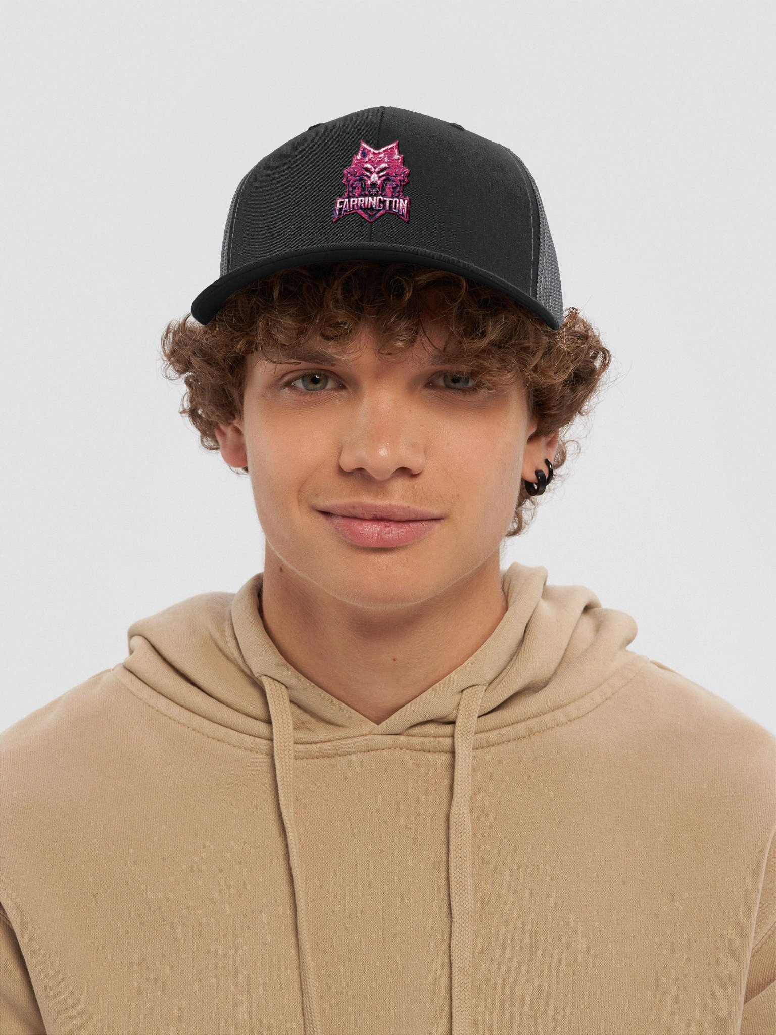 Pinky/Purple Wolf Emblem Trucker Hat product image (36)