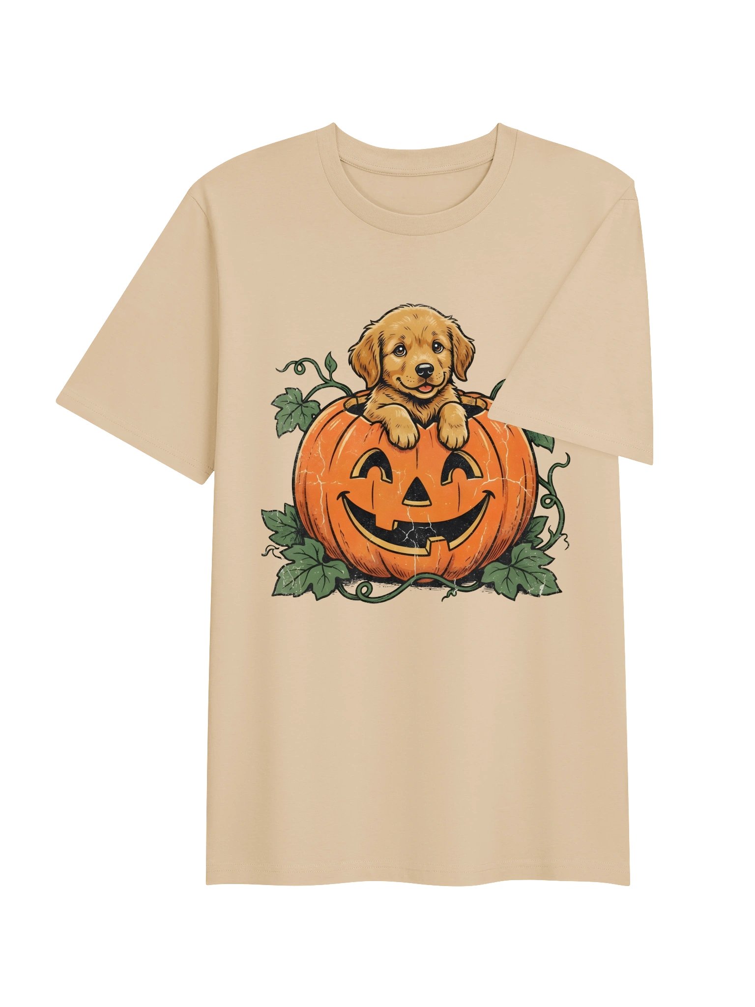 Cute Golden Retriever Pumpkin Halloween T-Shirt product image (14)
