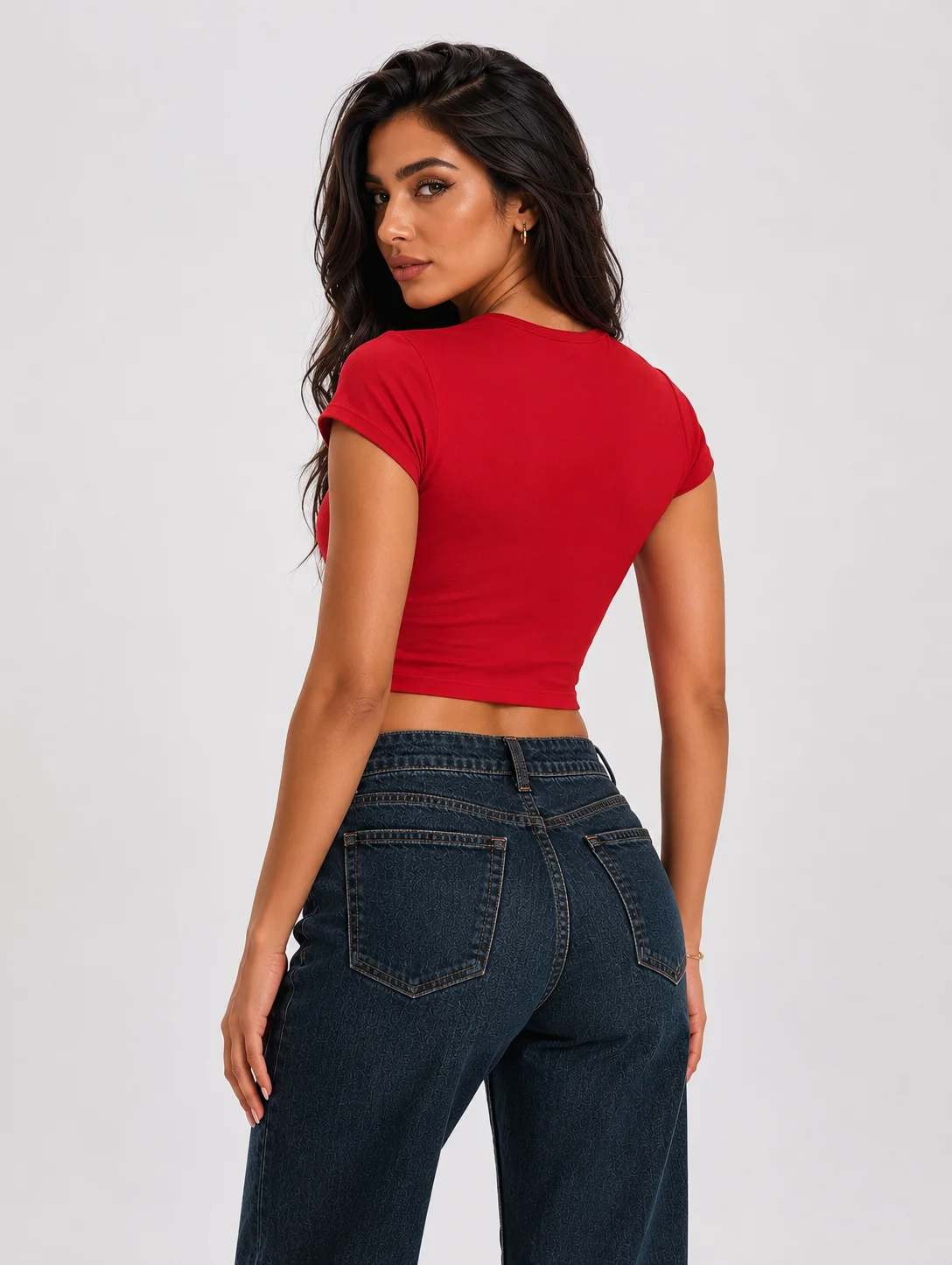 Womens Ribbed Baby Tee Crop Top product image (2)