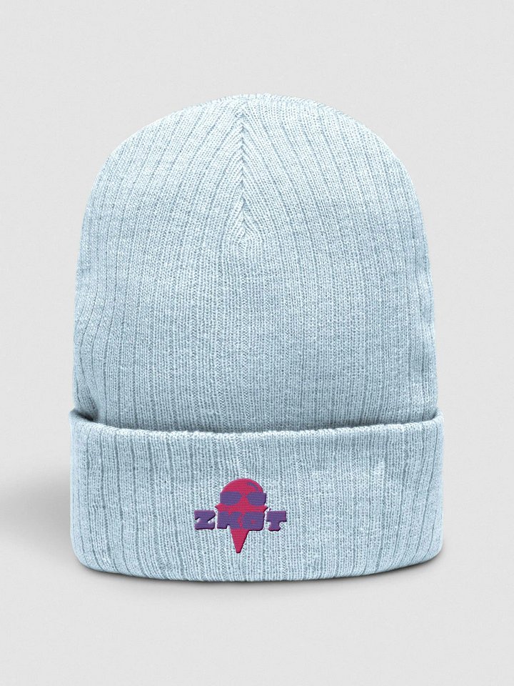 Pink Logo ZKOT Ribbed Knit Beanie - Show your Support with Style - Headwear product image (1)