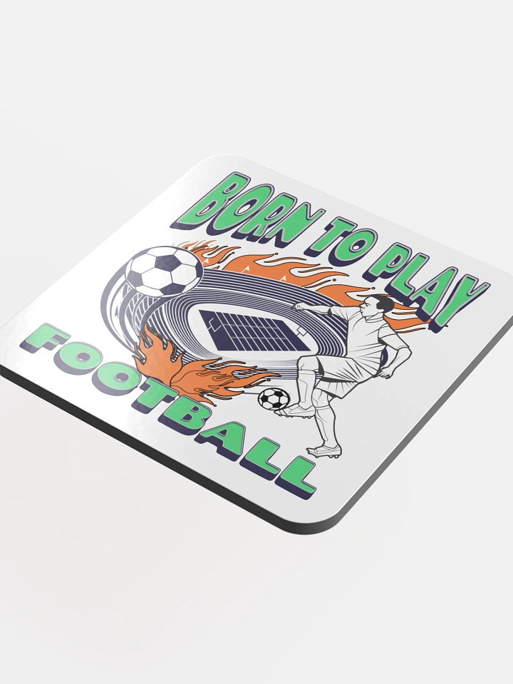 Born To Play Football Soccer Dynamic Player Cork Coaster product image (1)