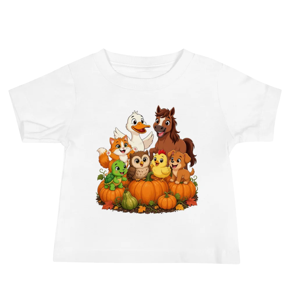 Autumn Animal Pumpkin Parade Baby Tee product image (2)