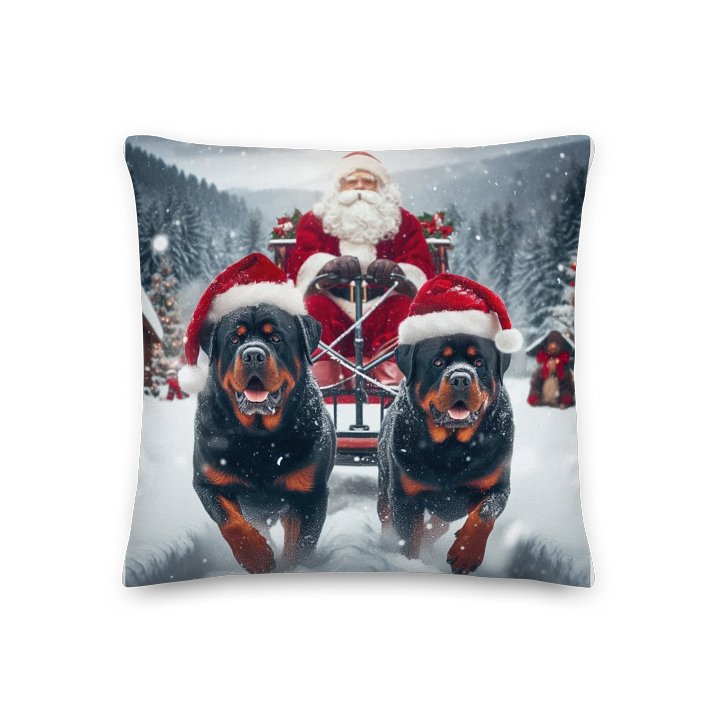 Rottweiler's Santa's Sleigh Ride Premium Pillow product image (3)