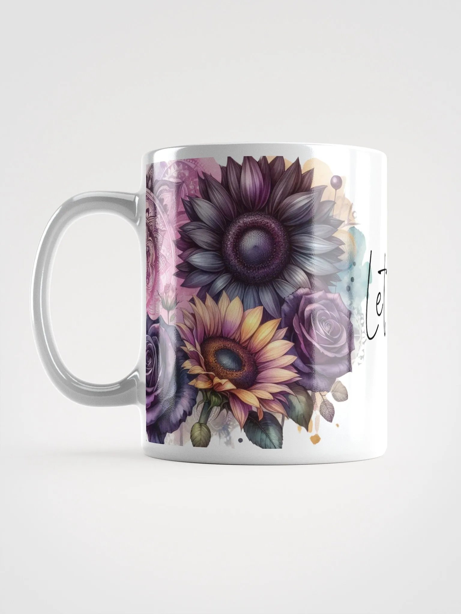 Floral Harmony Let Them White Glossy Mug product image (6)