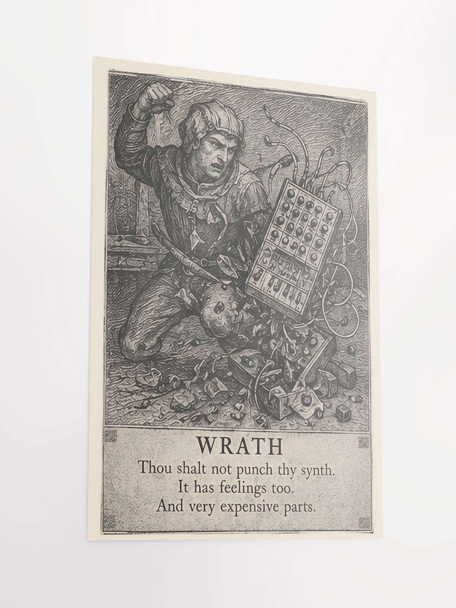 WRATH, from THE SEVEN HERESIES OF SYNTHESIS, by Frank Fonik, Techno EDM Matte Paper Poster product image (1)