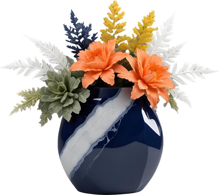 Golden Tides – Tropical Luxe Ceramic Vase PNG product image (1)