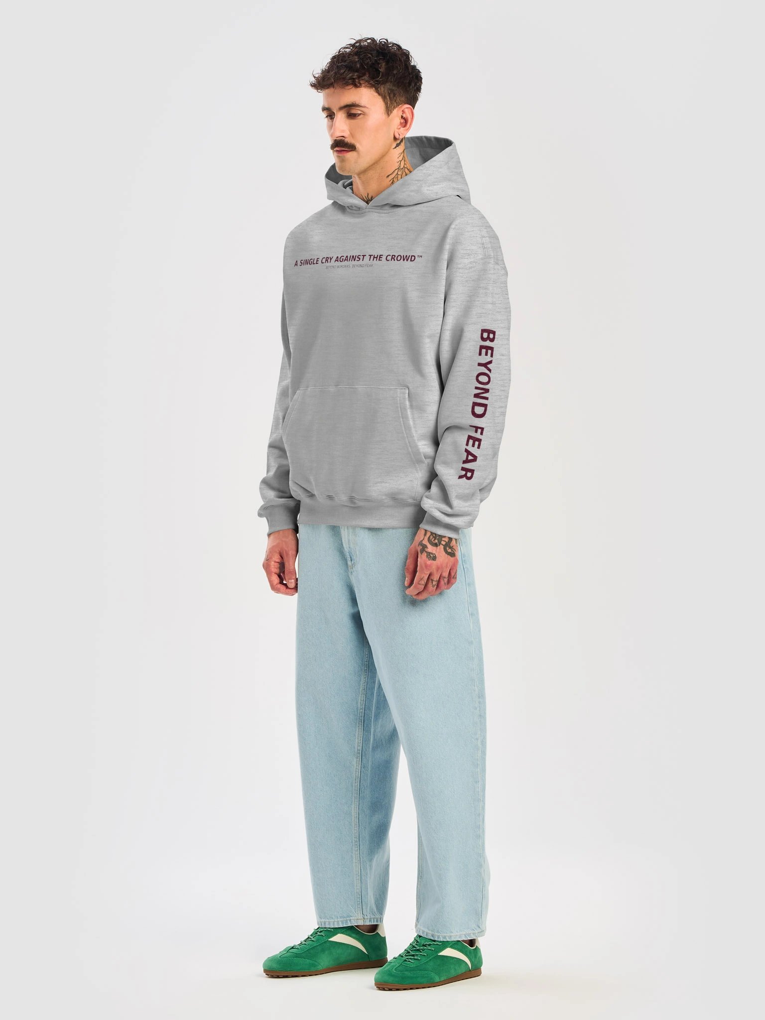 A Single Cry Against the Crowd™ — Signature Heavyweight French Terry Hoodie | Grey Edition product image (11)