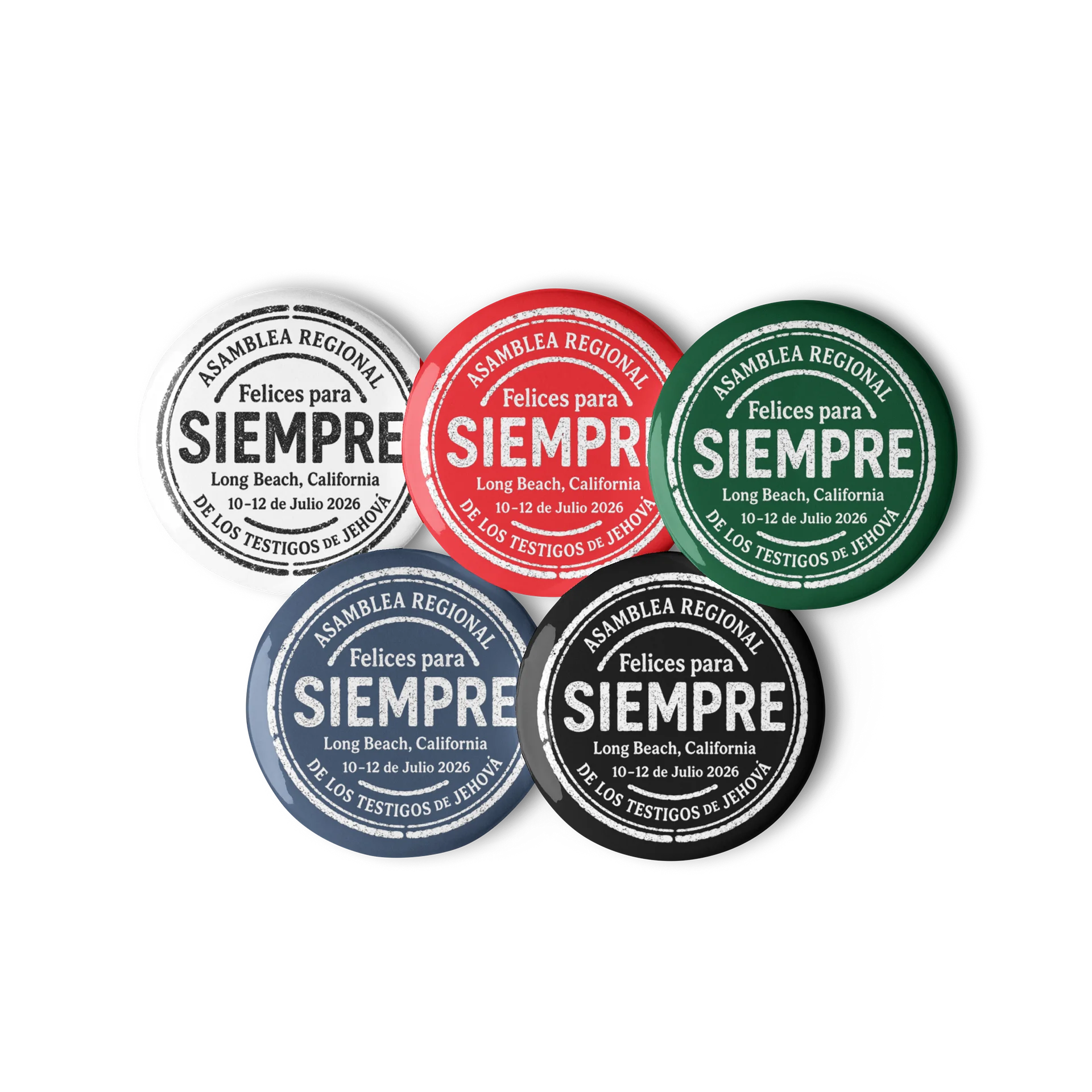 Siempre Felices Long Beach CA Pin Button Set product image (1)