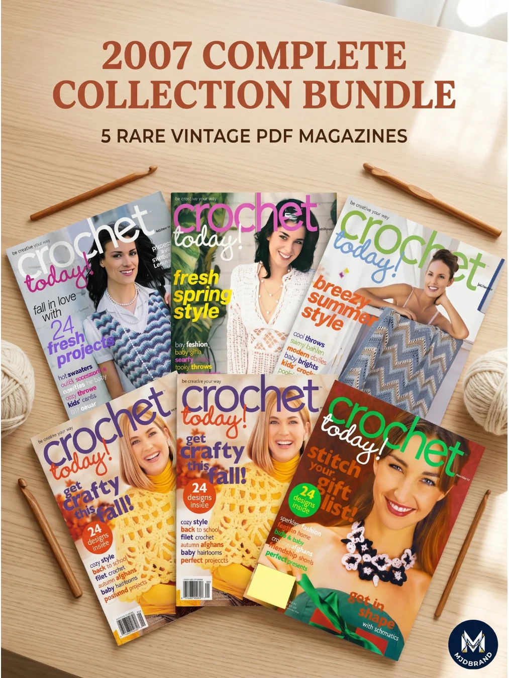 A Year of Vintage Crochet: The 2007 "Crochet Today!" 5-Issue Digital Vault product image (1)