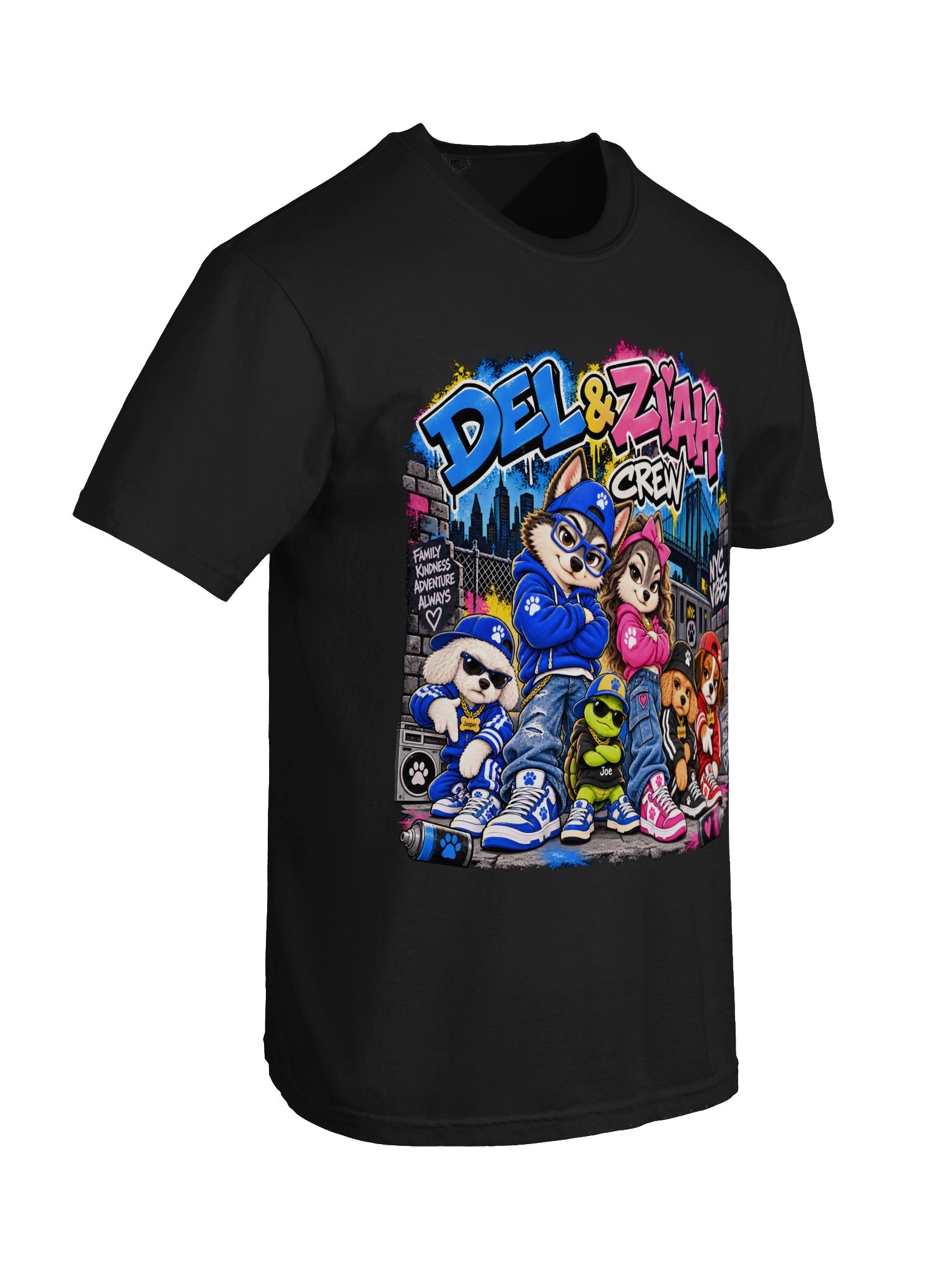 Del & Ziah Crew – 90s NYC Street Style Tee product image (10)