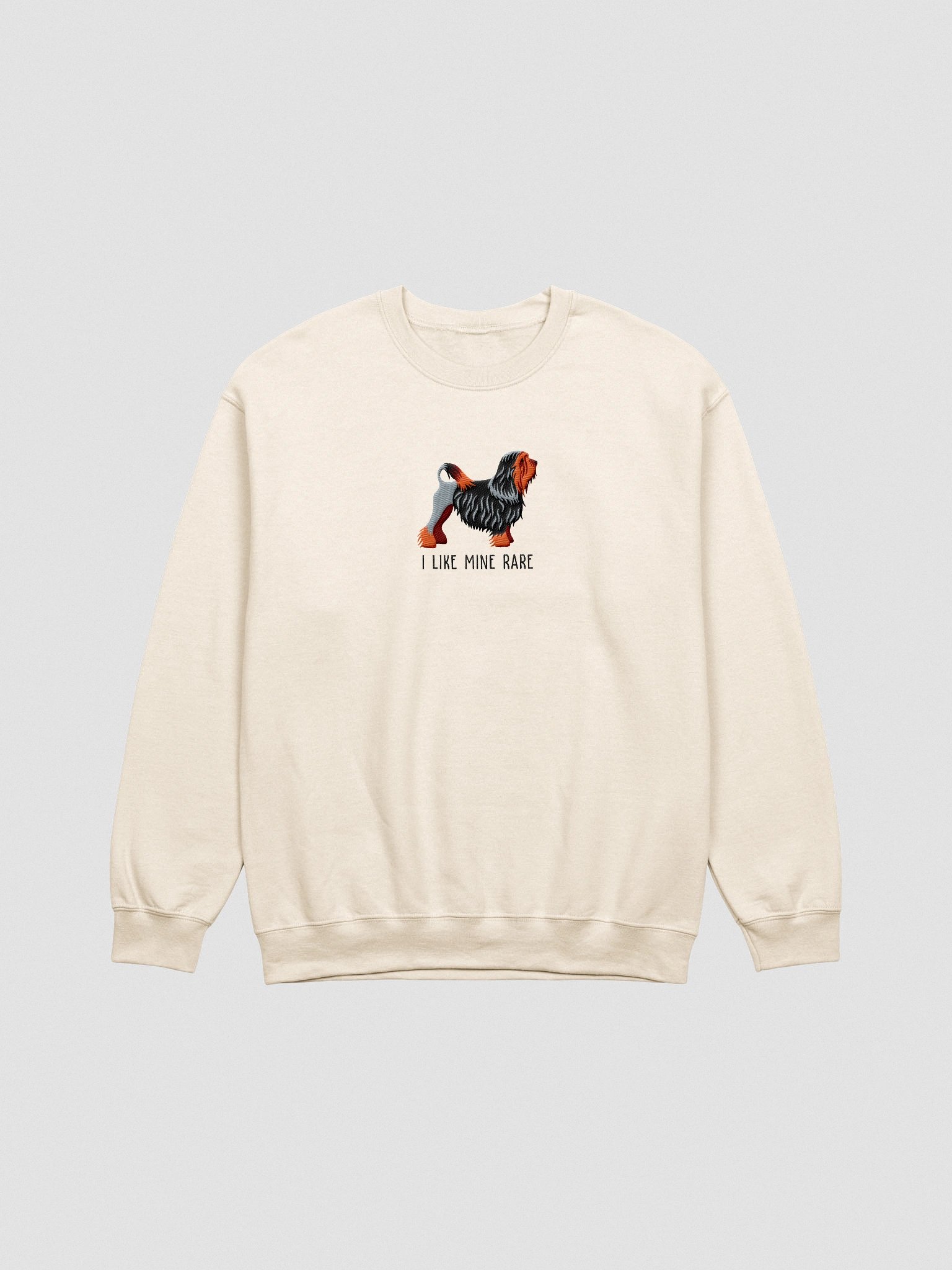 I Like Mine Rare Sweatshirt (Embroidered) of a Löwchen(Black & Tan) product image (4)