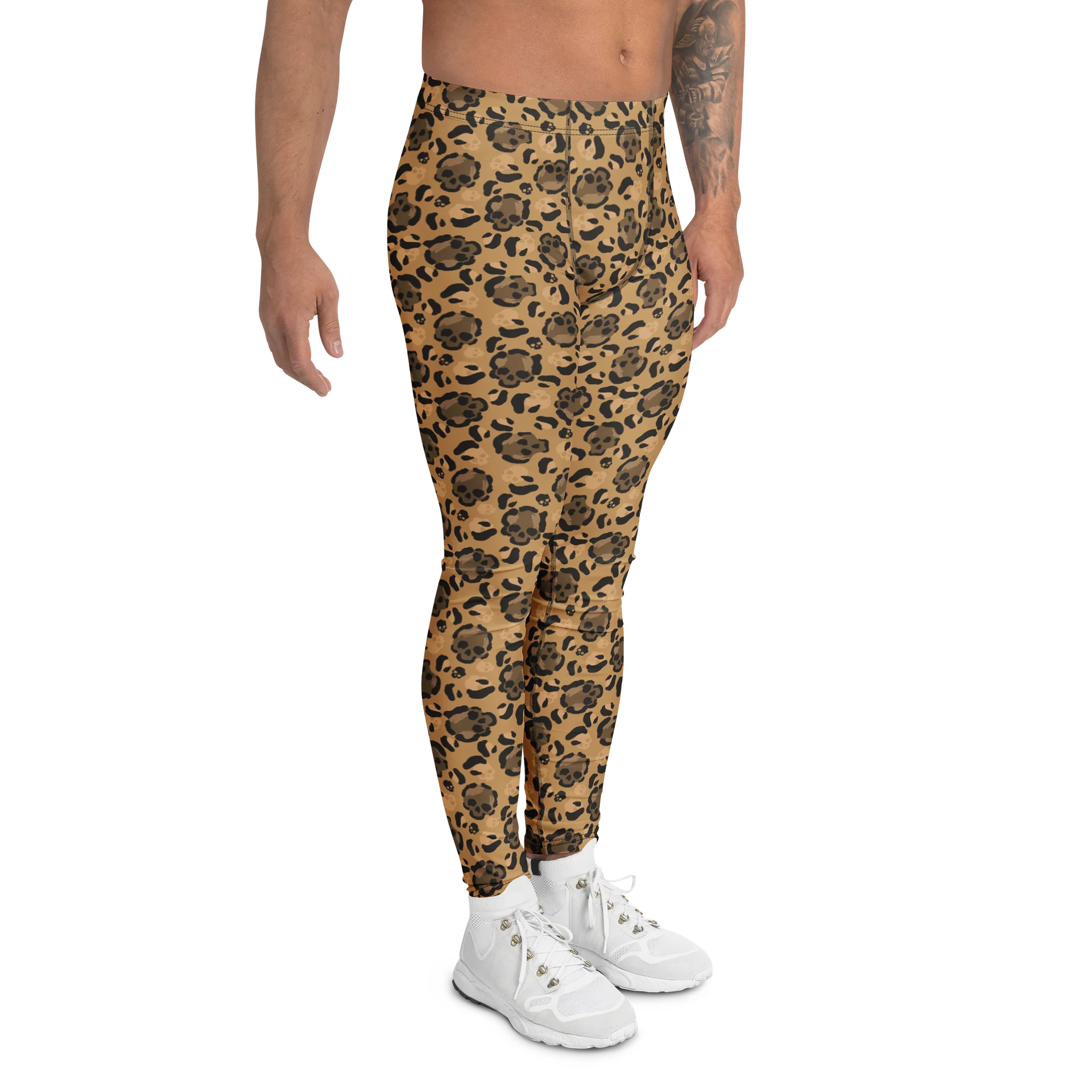Skulls and Bones Leopard Print Men's Leggings product image (3)