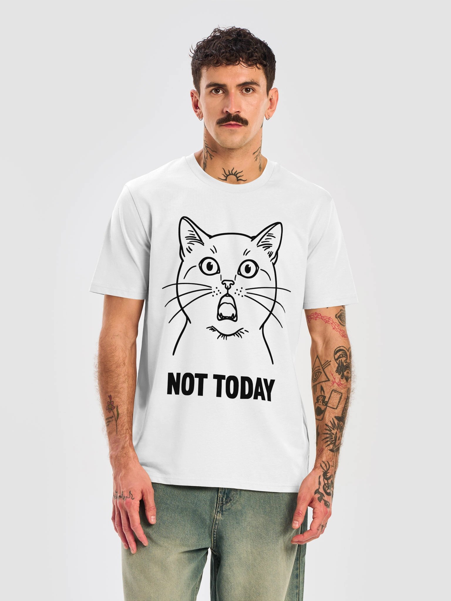 Black Cat Not Today – Light Colors | Stanley/Stella Unisex Organic T-Shirt product image (1)