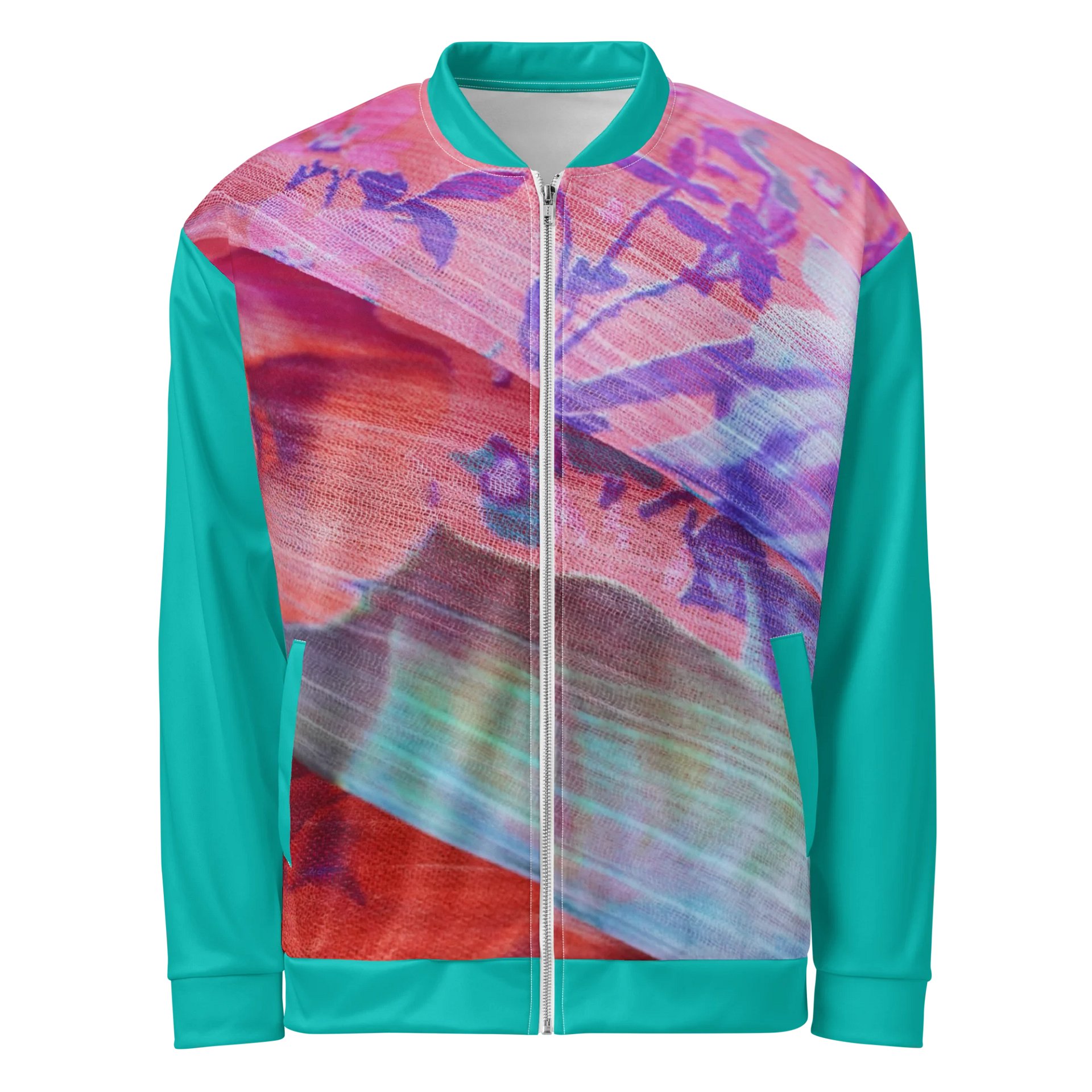 Paradise Breeze Iris Blue All-Over Print Bomber Jacket product image (1)