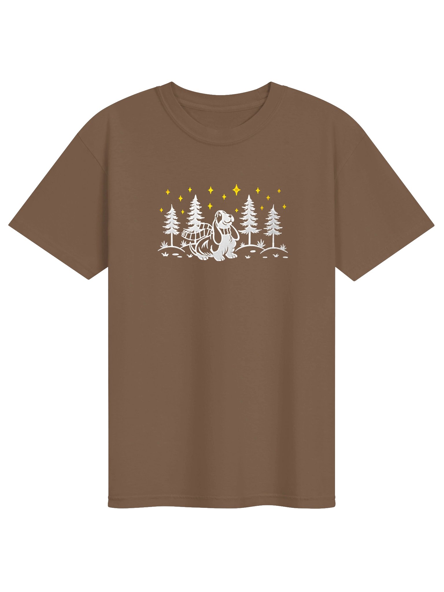 Basset Hound Winter/Christmas Line Art Design Embroidered T-Shirt product image (33)