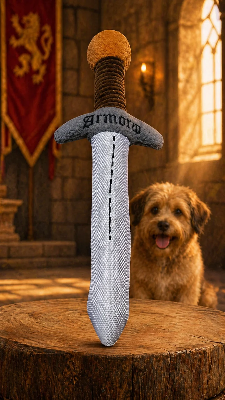 The Armored Kingdom Barkblade of Valor Sword Squeaky Dog Chew Toy-Squeaky-Unique-Nylon product image (1)