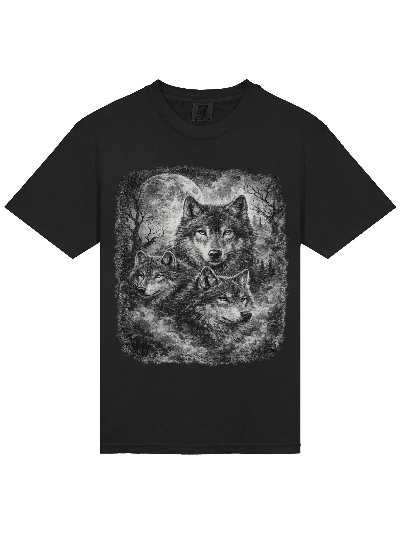 Moonlit Wolf Pack T-Shirt | Vintage Wilderness Nature product image (10)