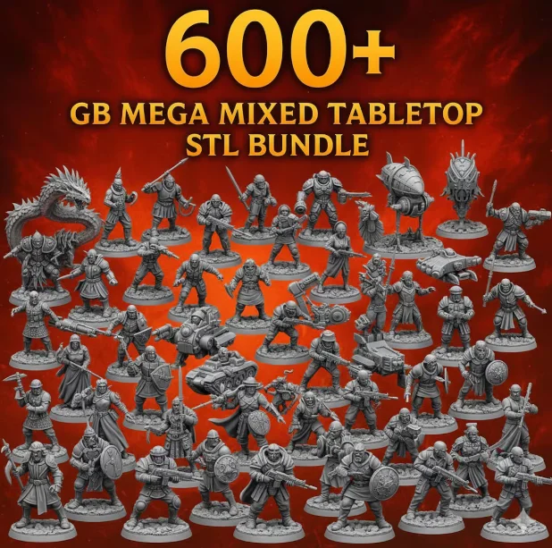 Mega Mixed Tabletop STL Set – 600GB+ Miniatures, Terrain & Army Models product image (4)