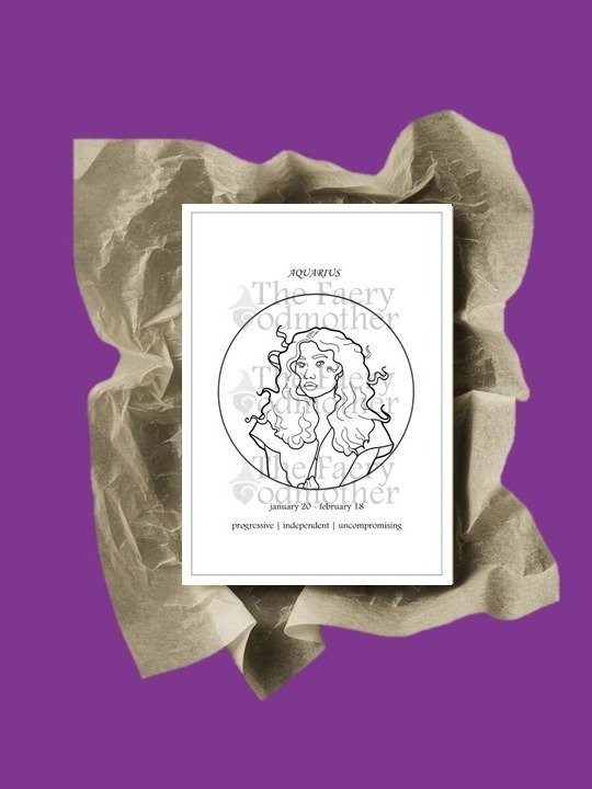 Free Page - Color the Universe: Zodiac Sign Aquarius product image (1)