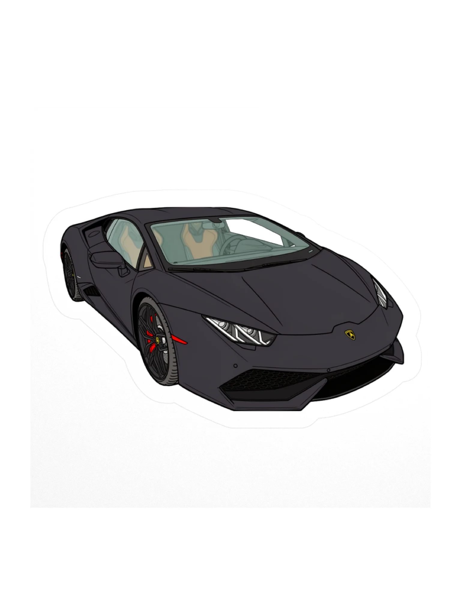 Black Lamborghini Huracan Sticker (Retro, Sketch, Silhouette) product image (2)