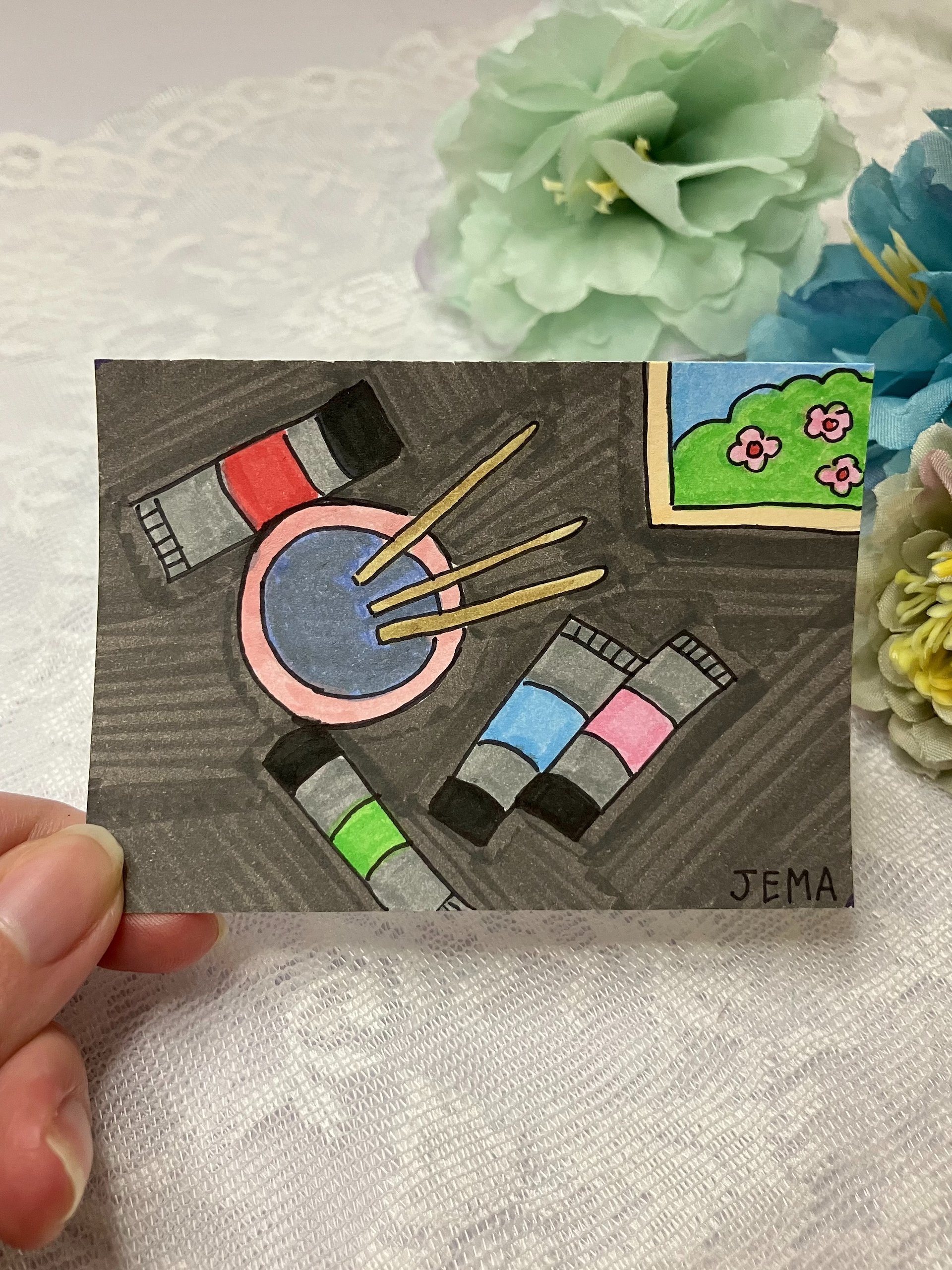 Painting Time ACEO Original Marker Artwork product image (4)