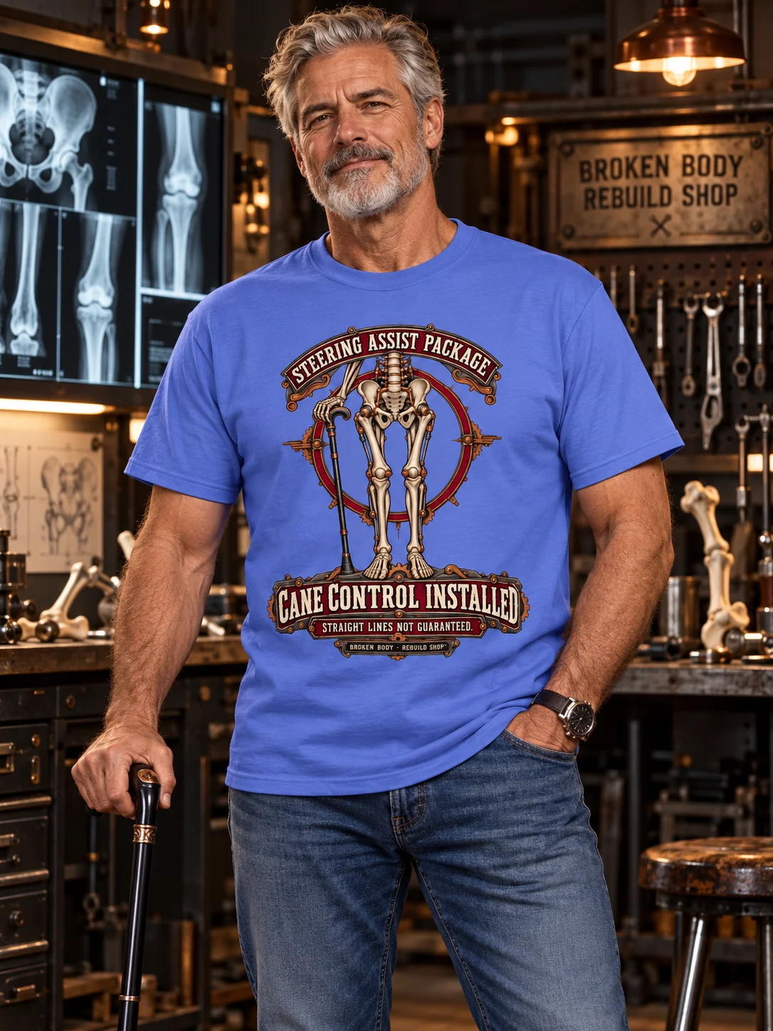 Funny Cane User Shirt — Cane Control Installed™ Steering Assist Tee | Rebuild Shop product image (1)