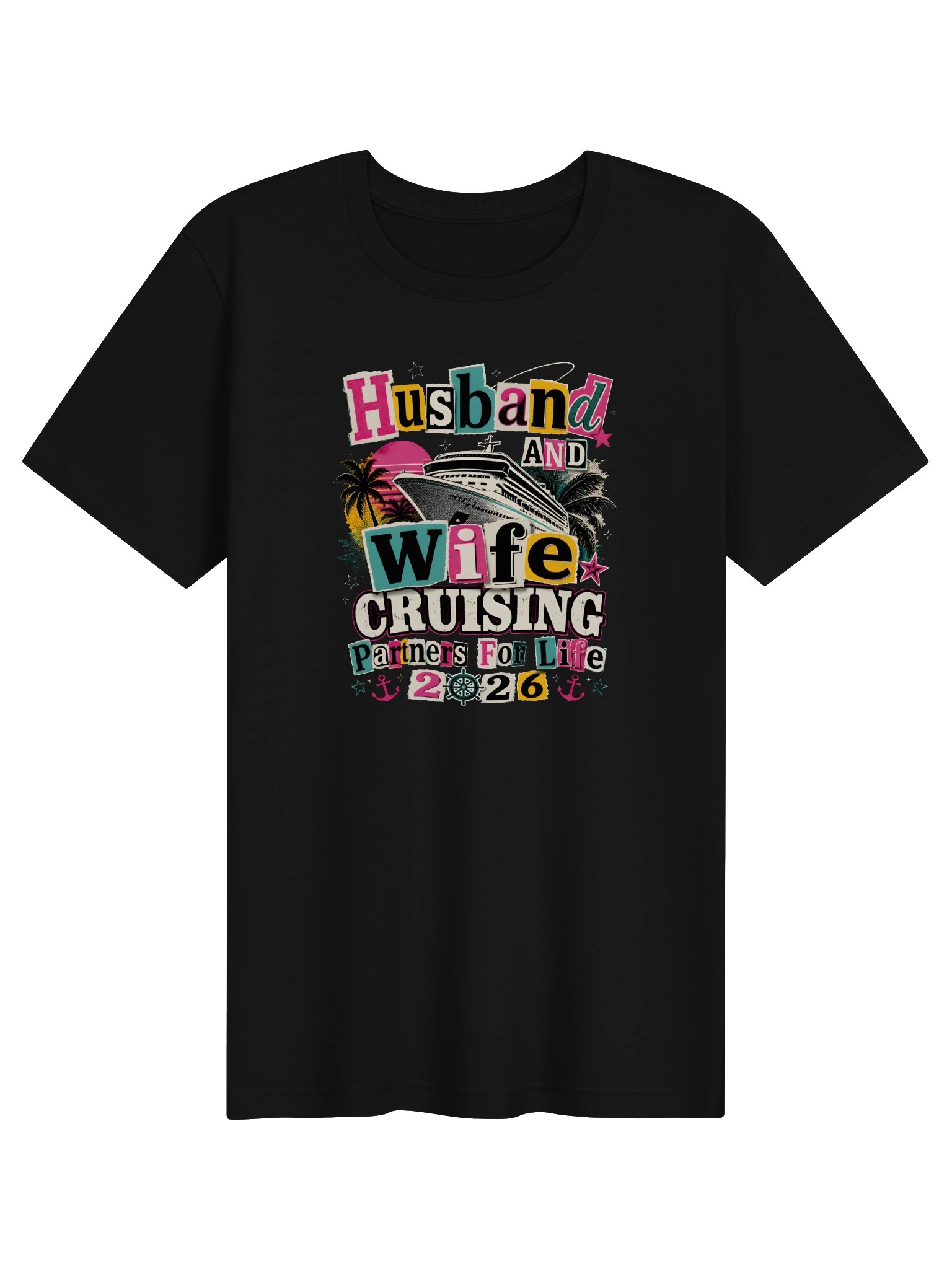 Husband & Wife Cruising Partners for Life 2026 T-Shirt | Couples Cruise Tee product image (1)