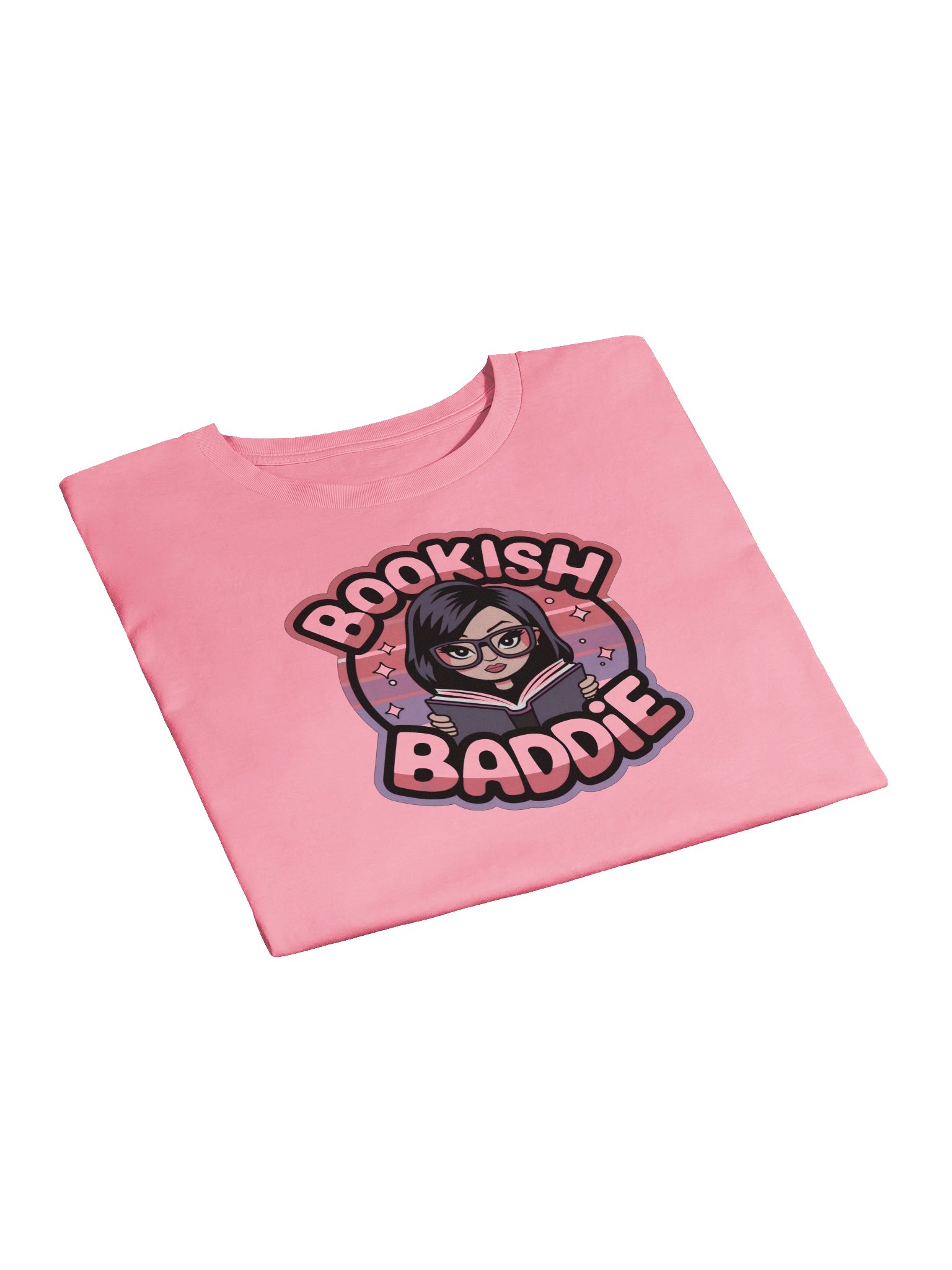 Bookish Baddie Illustrated Crop Top - Pink product image (3)