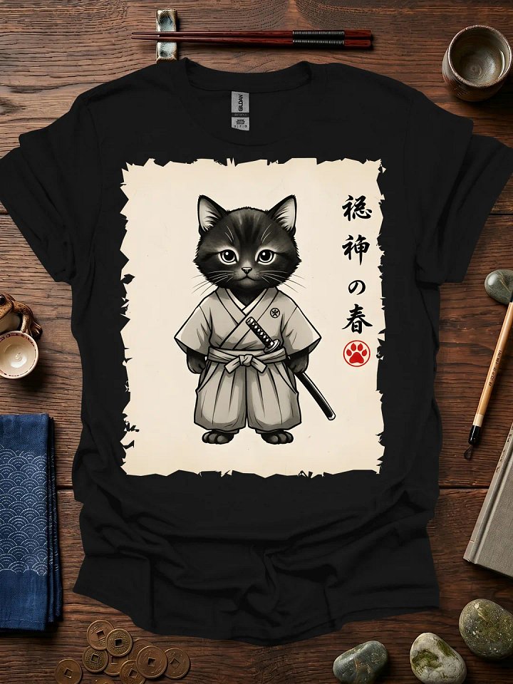 Black Kitten Samurai T-Shirt product image (11)