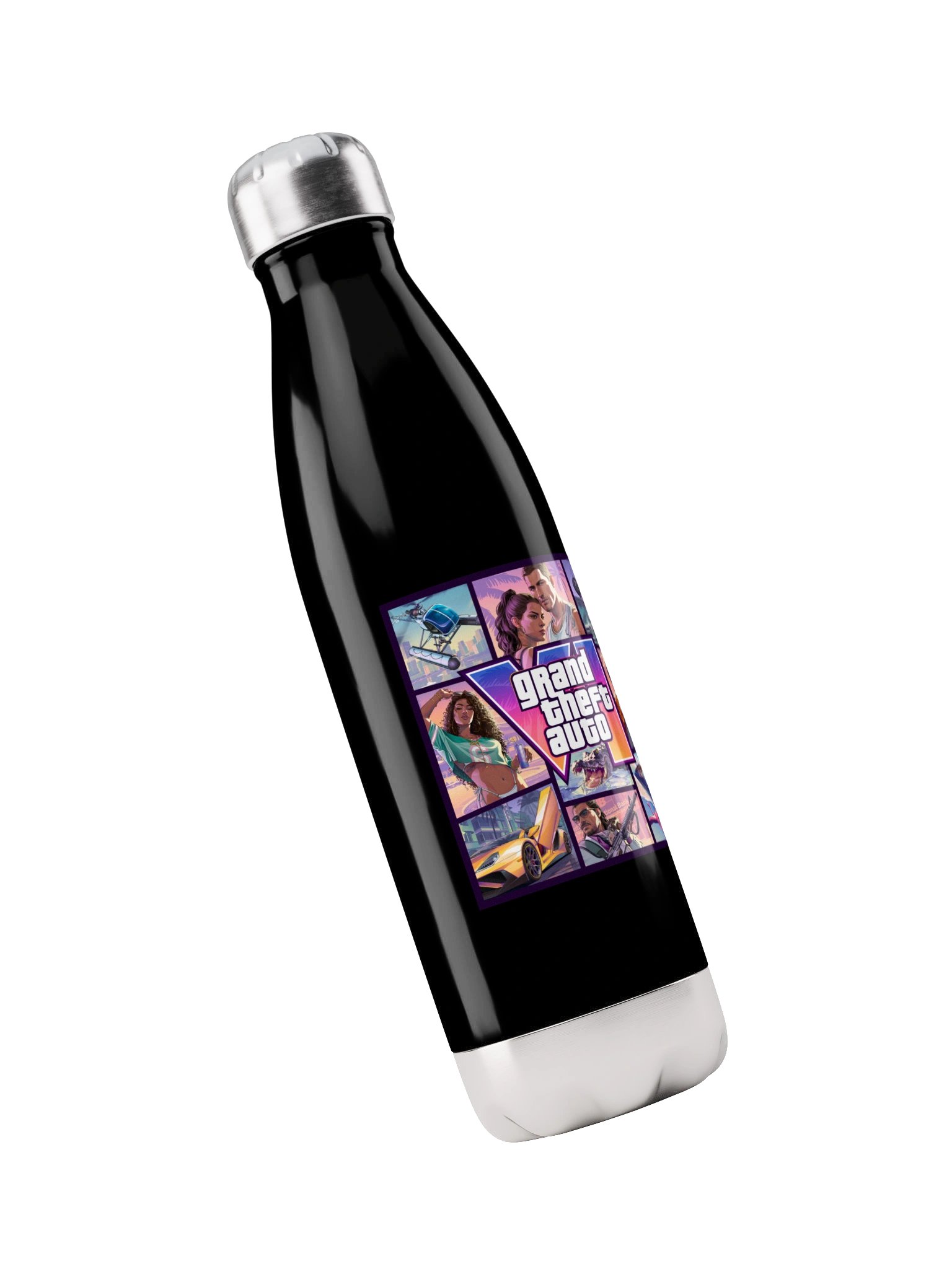 GTA VI Inspired Cover Art Stainless Steel Water Bottle product image (5)