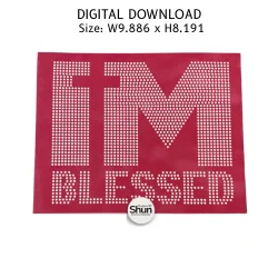 Blessed | SS10 Rhinestone Template | Digital Download product image (2)