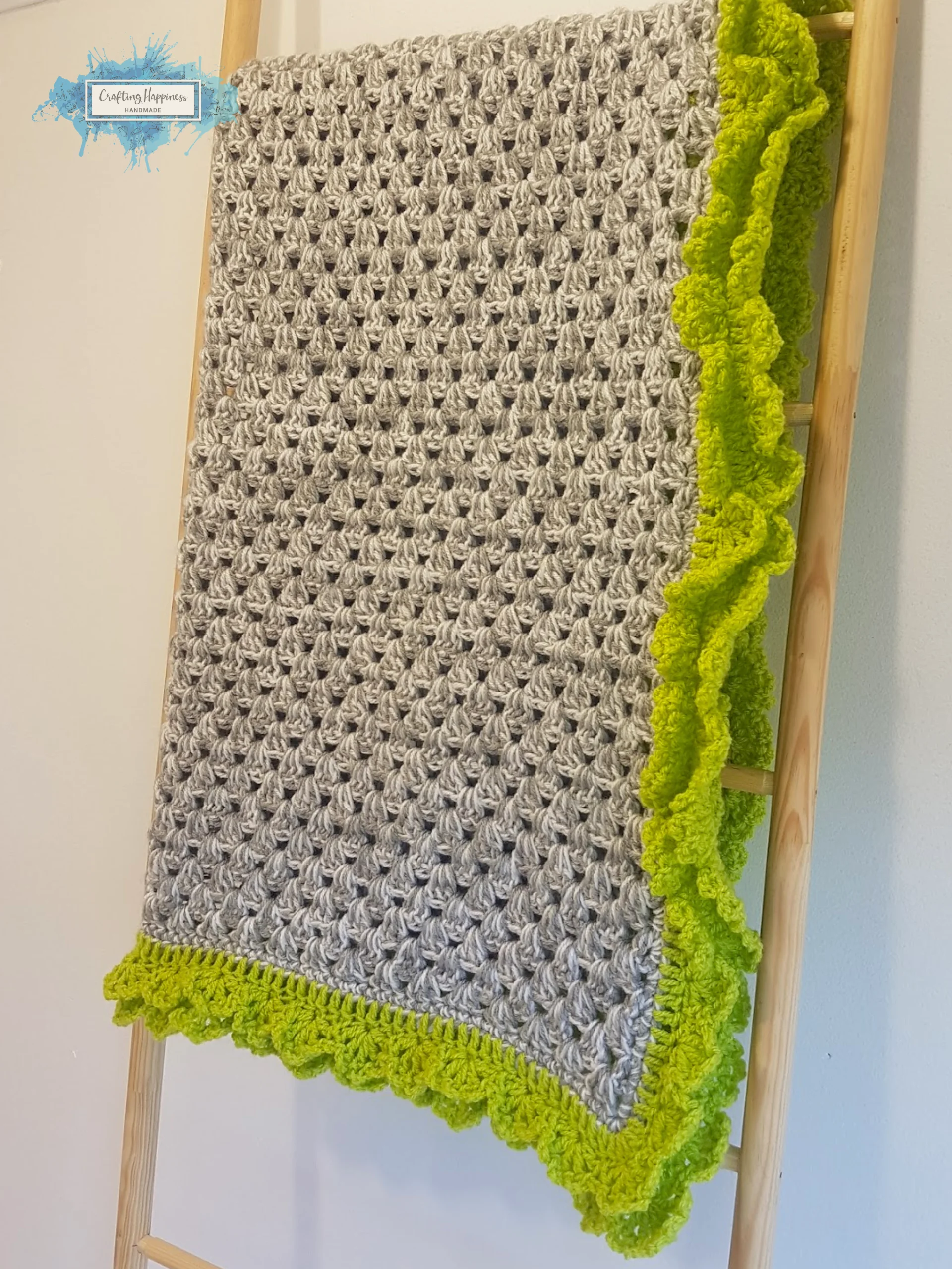 Spring Vibes Crochet Baby Blanket Pattern | Easy Scallops Lapghan (PDF Pattern) product image (5)