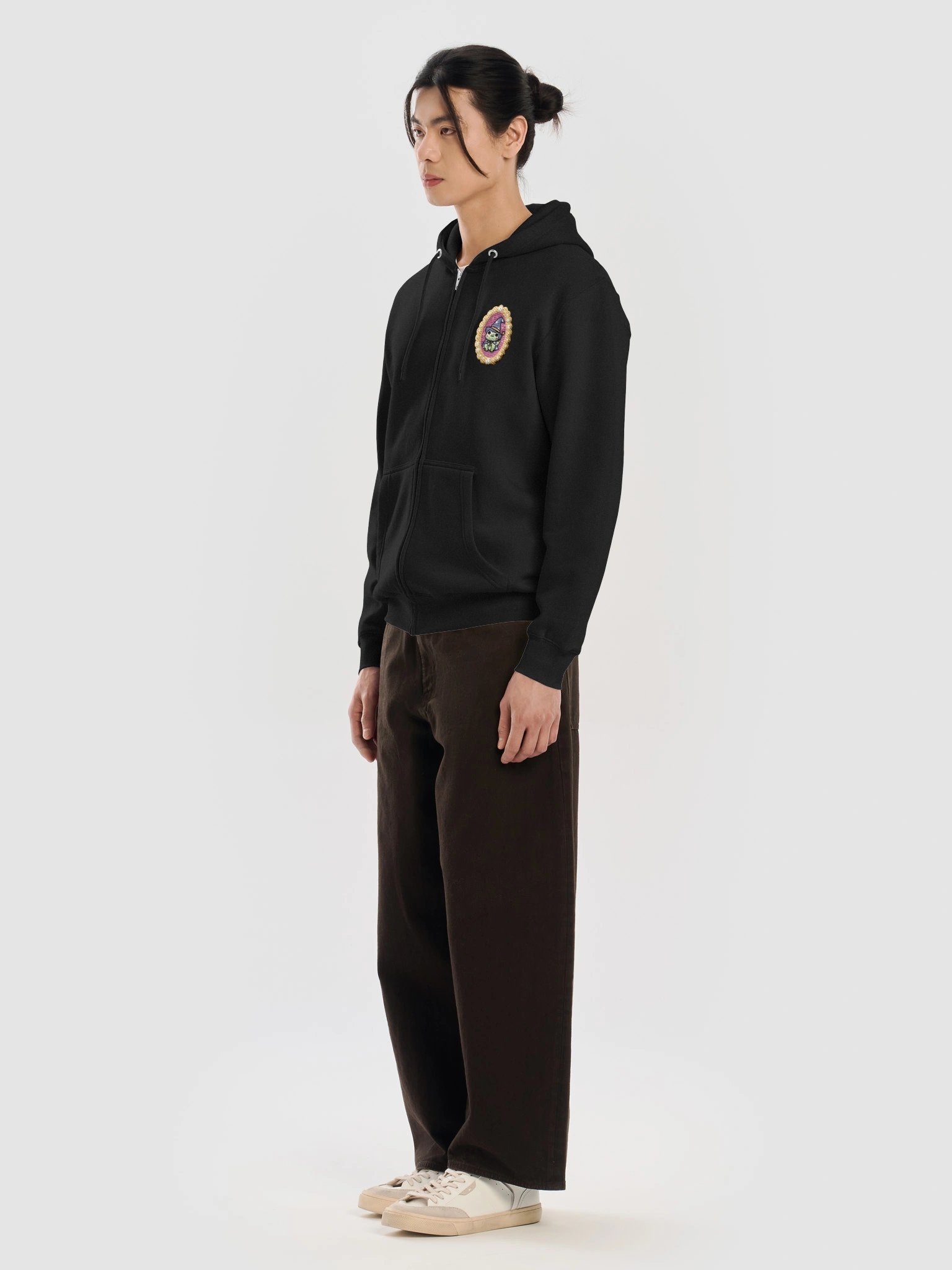 Embroidered Frog Wizard Zip Hoodie product image (7)