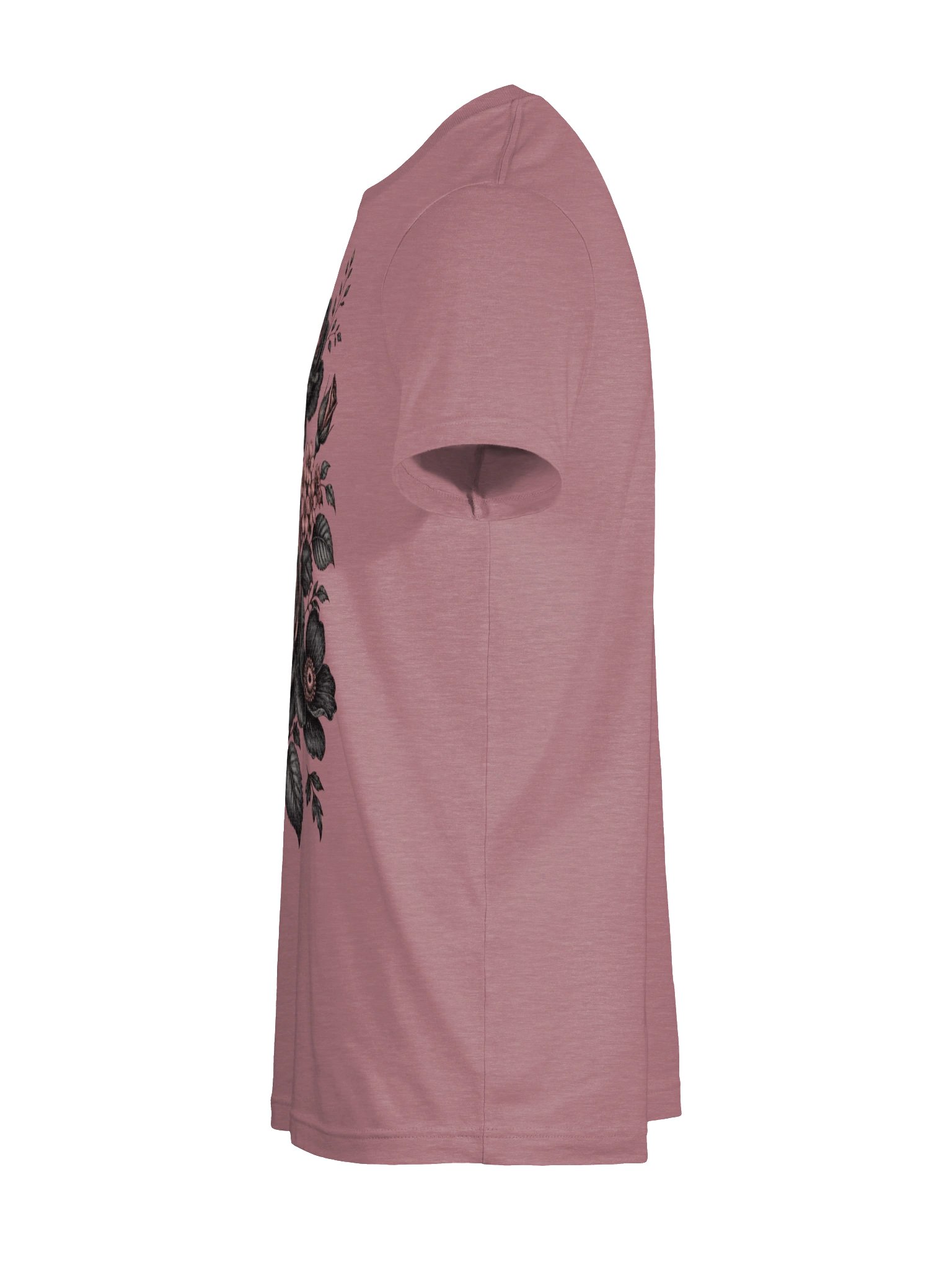 Gothic Floral Shirt, Black & Pink Rose Victorian-Inspired Botanical Tee product image (10)